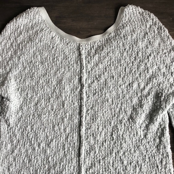 Free People Songbird Sweater V Neck Light Blue Textured Cotton Boho Distressed - Picture 10 of 15